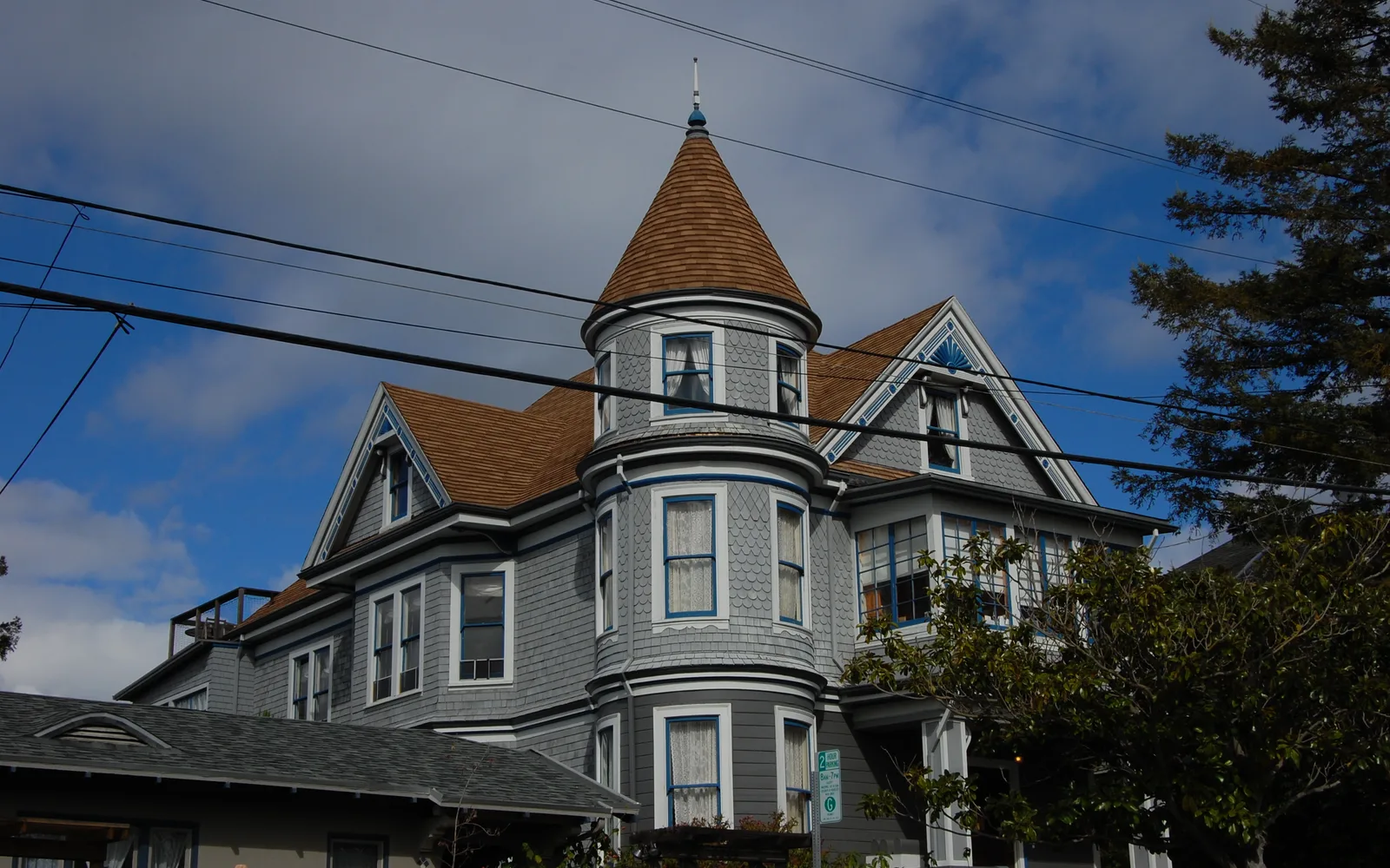 A residential street in Berkeley showing the facade and street presence of a residential neighborhood